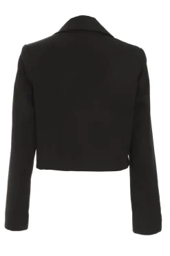 Quiz Cropped Tailored Blazer Black Sale