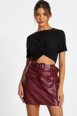 Quiz Black Cross Front Crop Top Best