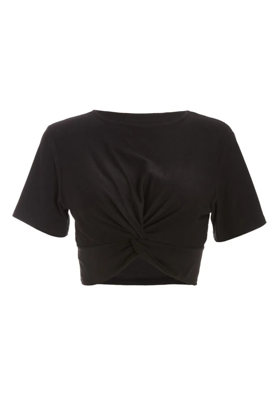 Quiz Black Cross Front Crop Top Best