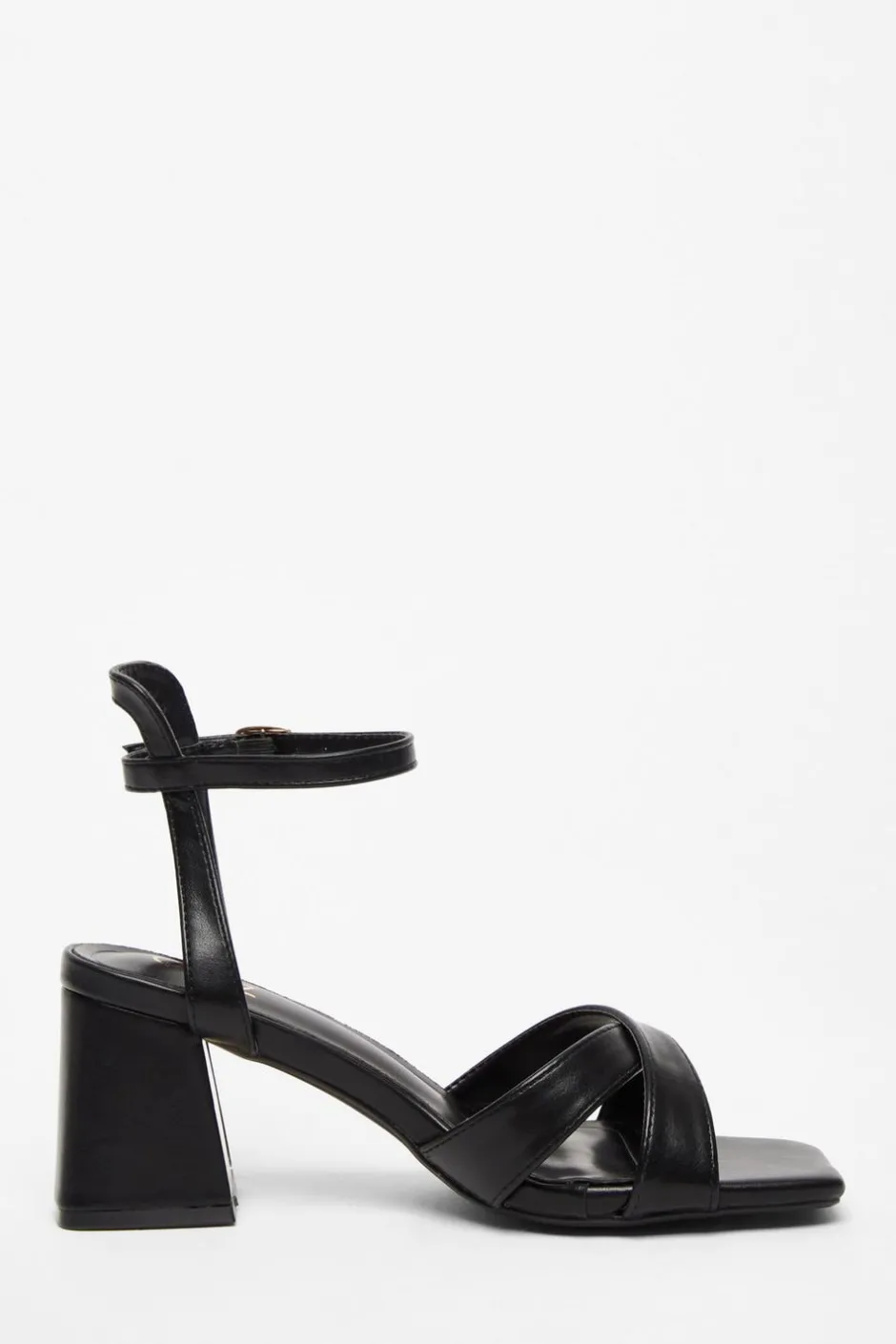 Quiz Black Cross Strap Heeled Sandal Outlet
