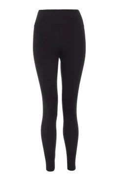 Quiz Crossover Waist Leggings Black Outlet