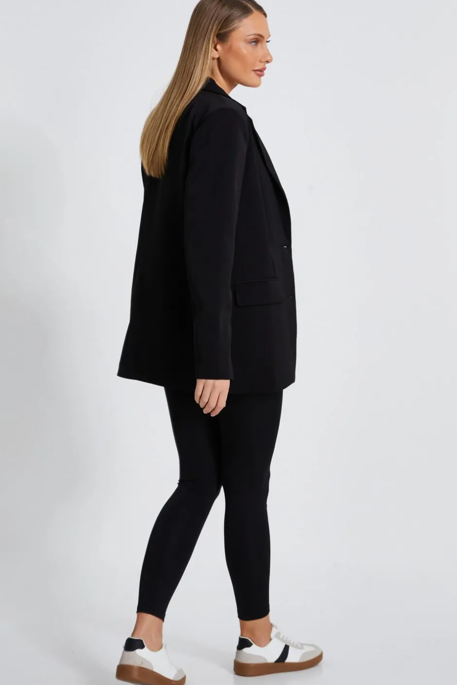 Quiz Crossover Waist Leggings Black Outlet