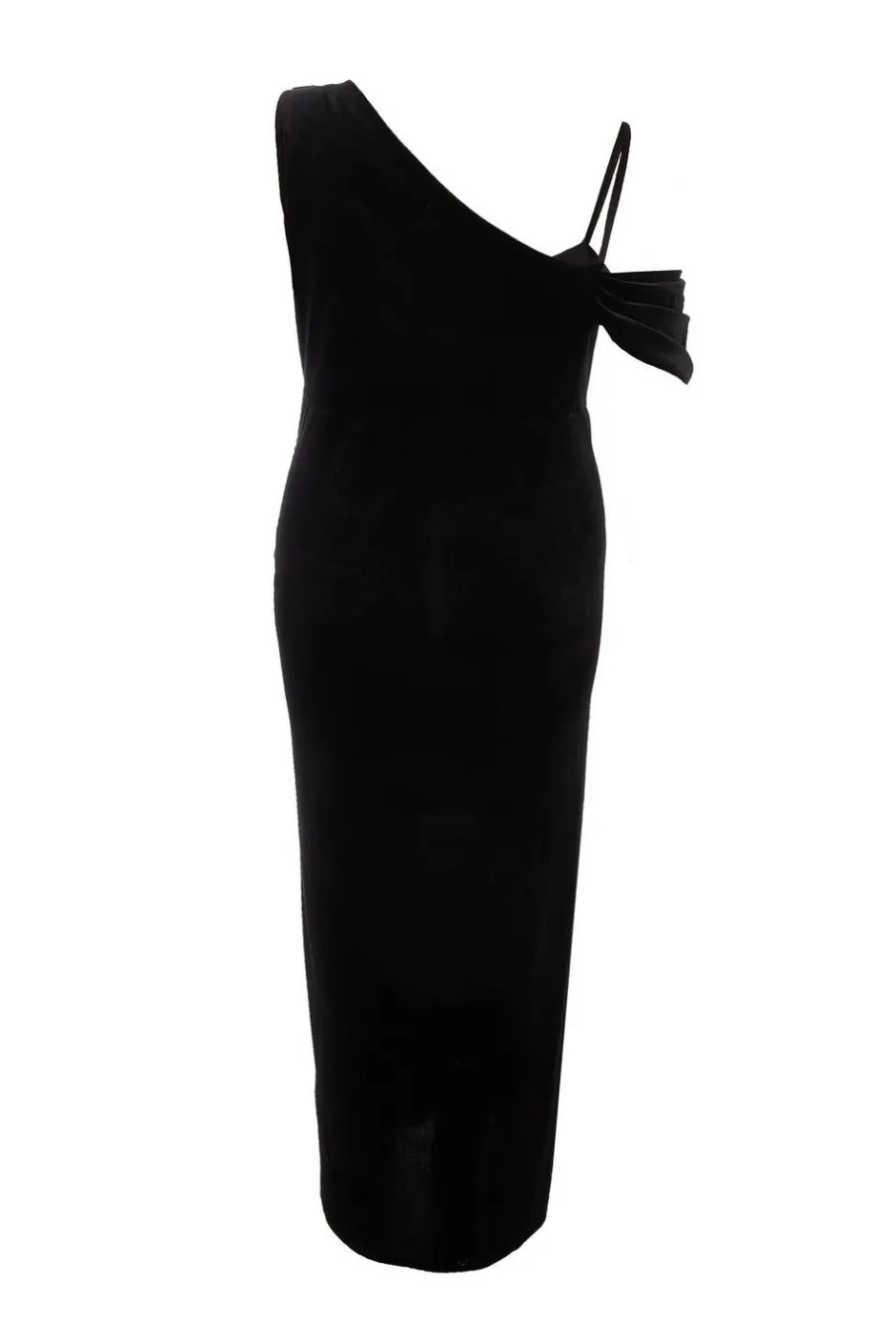 Quiz Curve Velvet Wrap Maxi Dress Black Hot