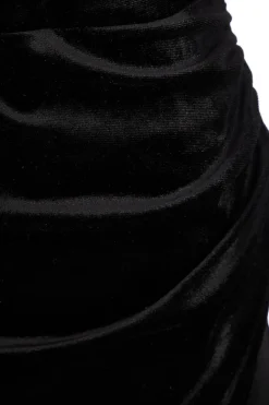 Quiz Curve Velvet Wrap Maxi Dress Black Hot