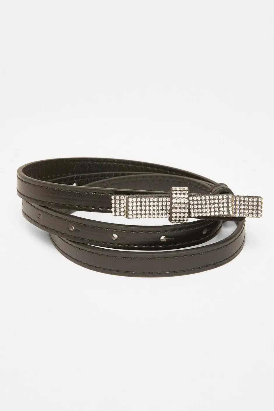 Quiz Black Diamante Bow Belt Online