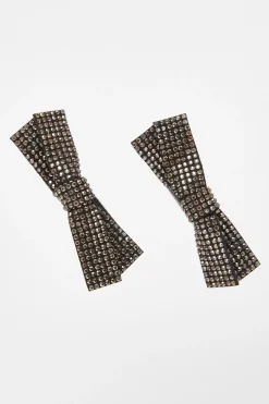 Quiz Black Diamante Bow Hair Clips Best