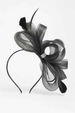 Quiz Diamante Bow Headband Fascinator Black Hot