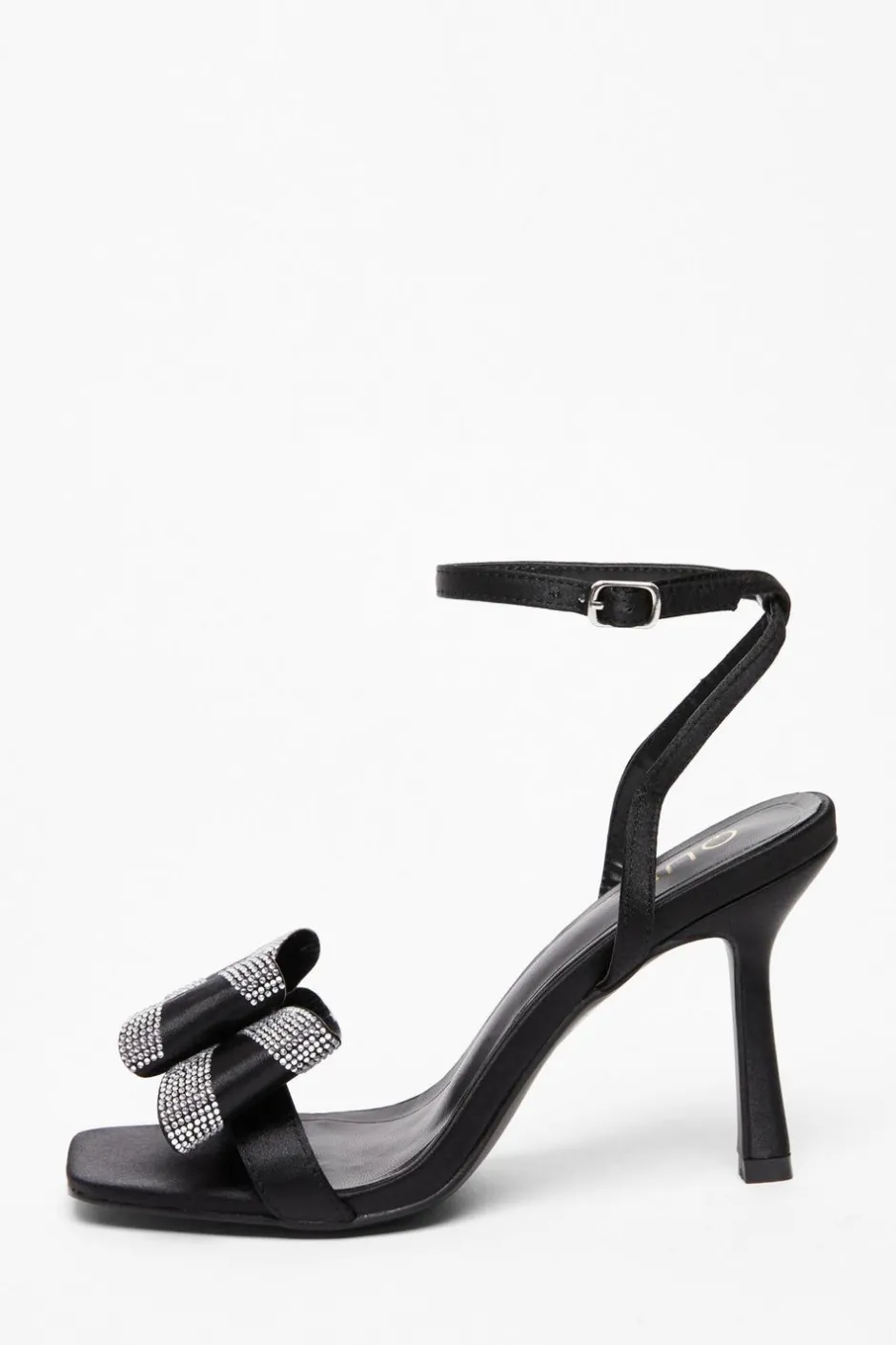 Quiz Diamante Bow Heels Black Outlet