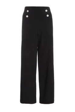 Quiz Black Diamante Button Palazzo Trousers New