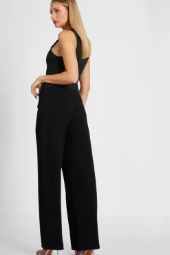 Quiz Black Diamante Button Palazzo Trousers New