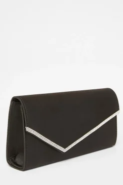 Quiz Black Diamante Clutch Sale