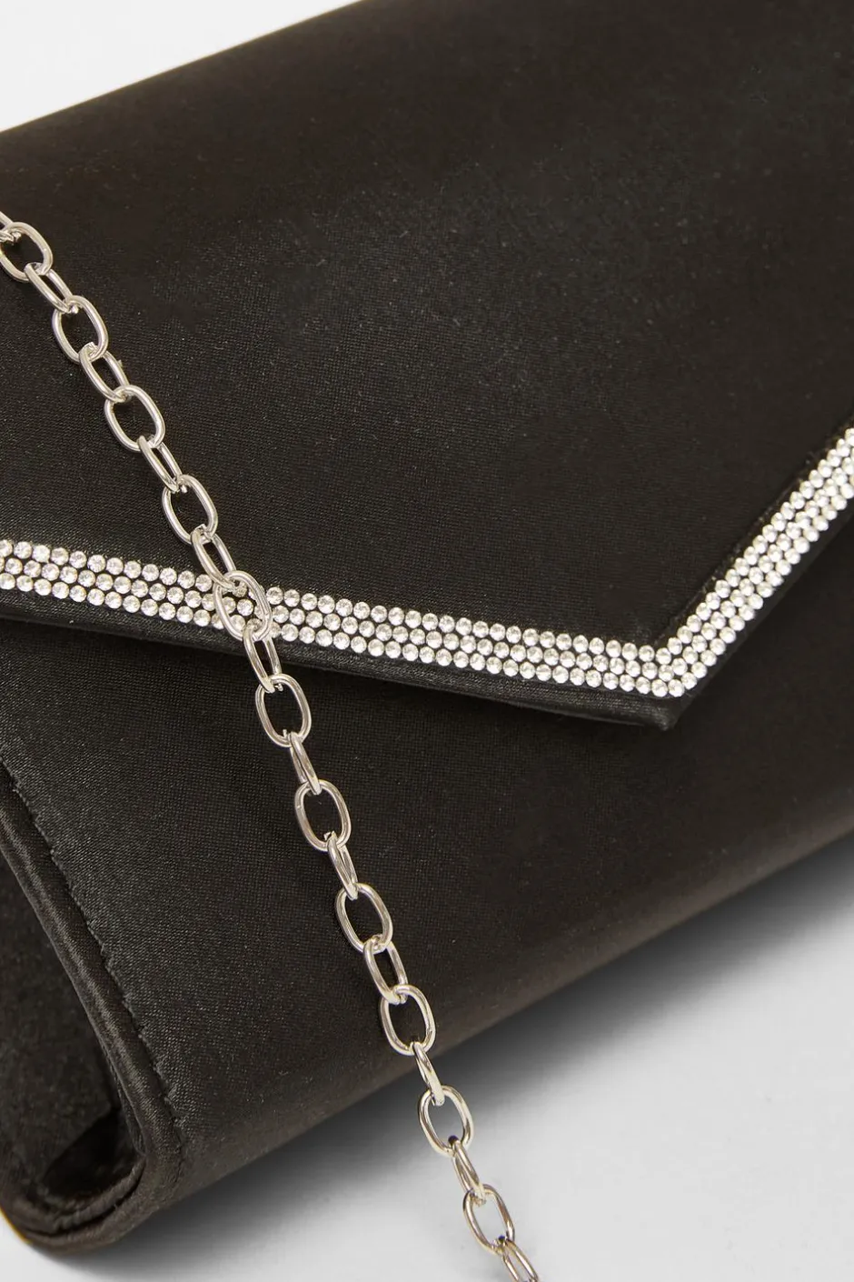 Quiz Black Diamante Clutch Sale