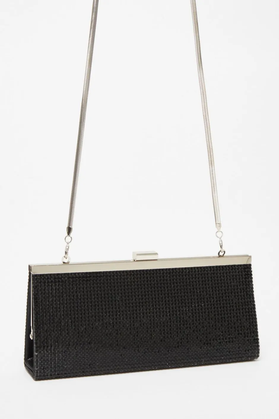 Quiz Diamante Clutch Bag Black Online