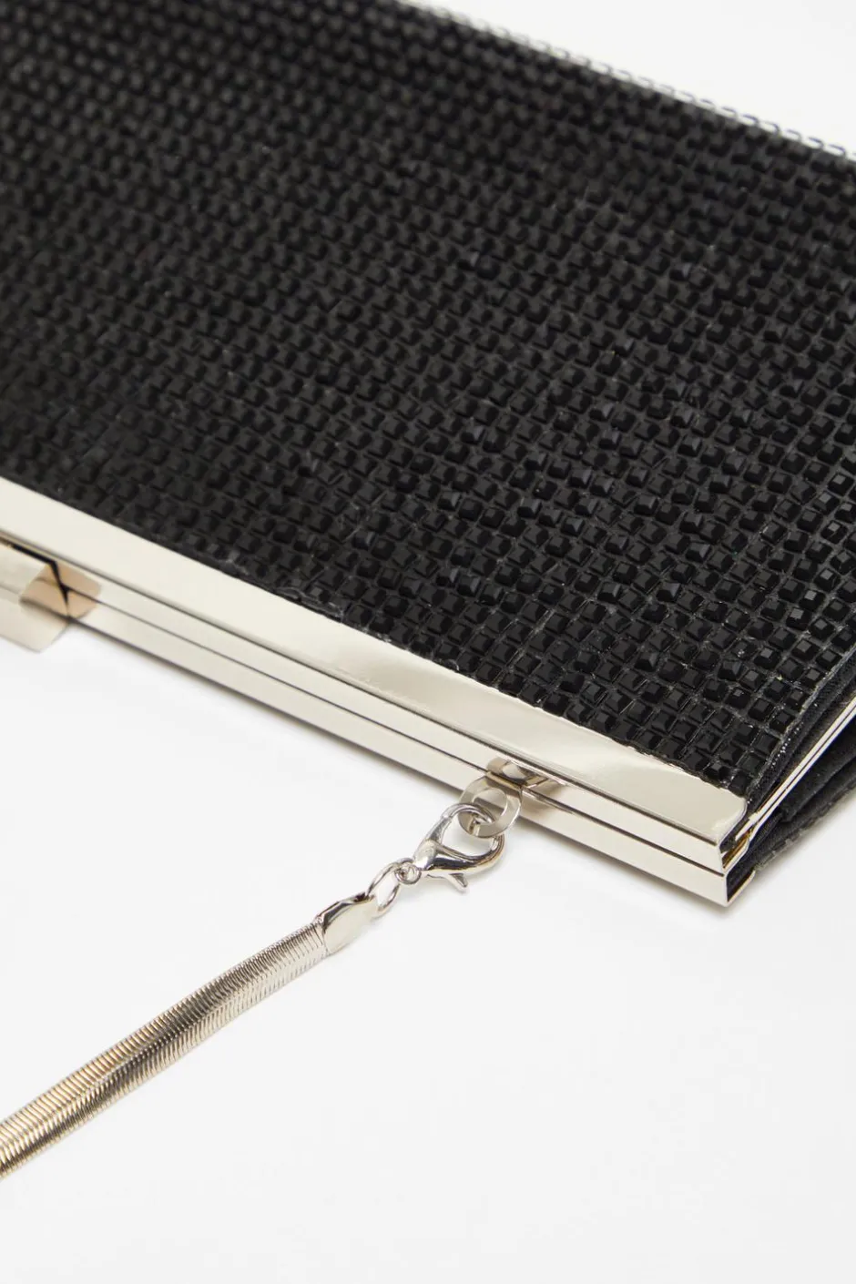 Quiz Diamante Clutch Bag Black Online