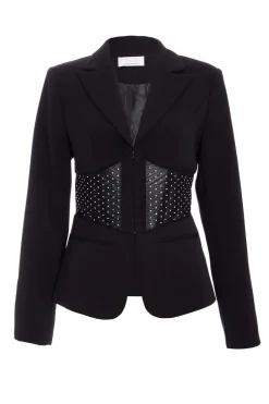 Quiz Black Diamante Corset Blazer Online