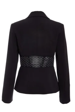 Quiz Black Diamante Corset Blazer Online