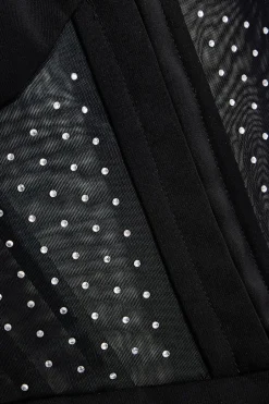Quiz Black Diamante Corset Blazer Online