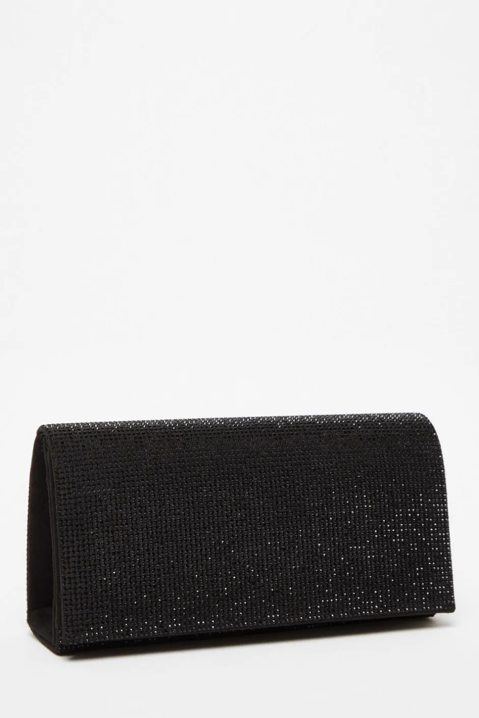 Quiz Black Diamante Embellished Clutch Bag Outlet