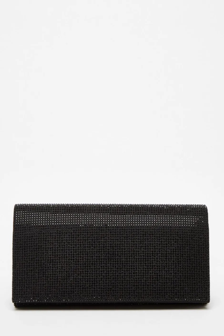 Quiz Black Diamante Embellished Clutch Bag Outlet