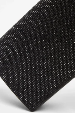 Quiz Black Diamante Embellished Clutch Bag Outlet