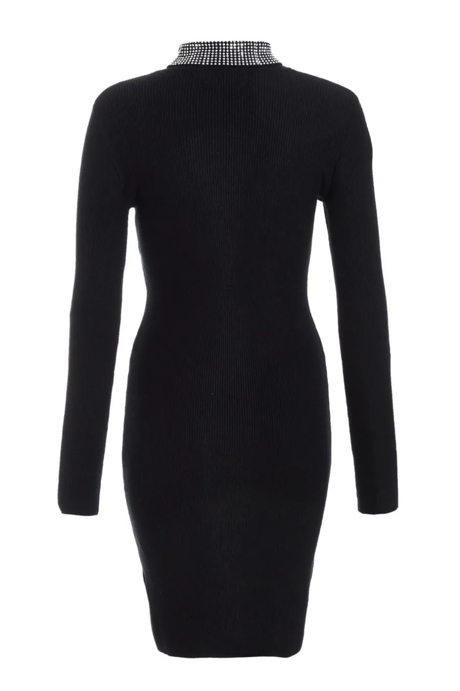 Quiz Diamante Embellished Dress Black