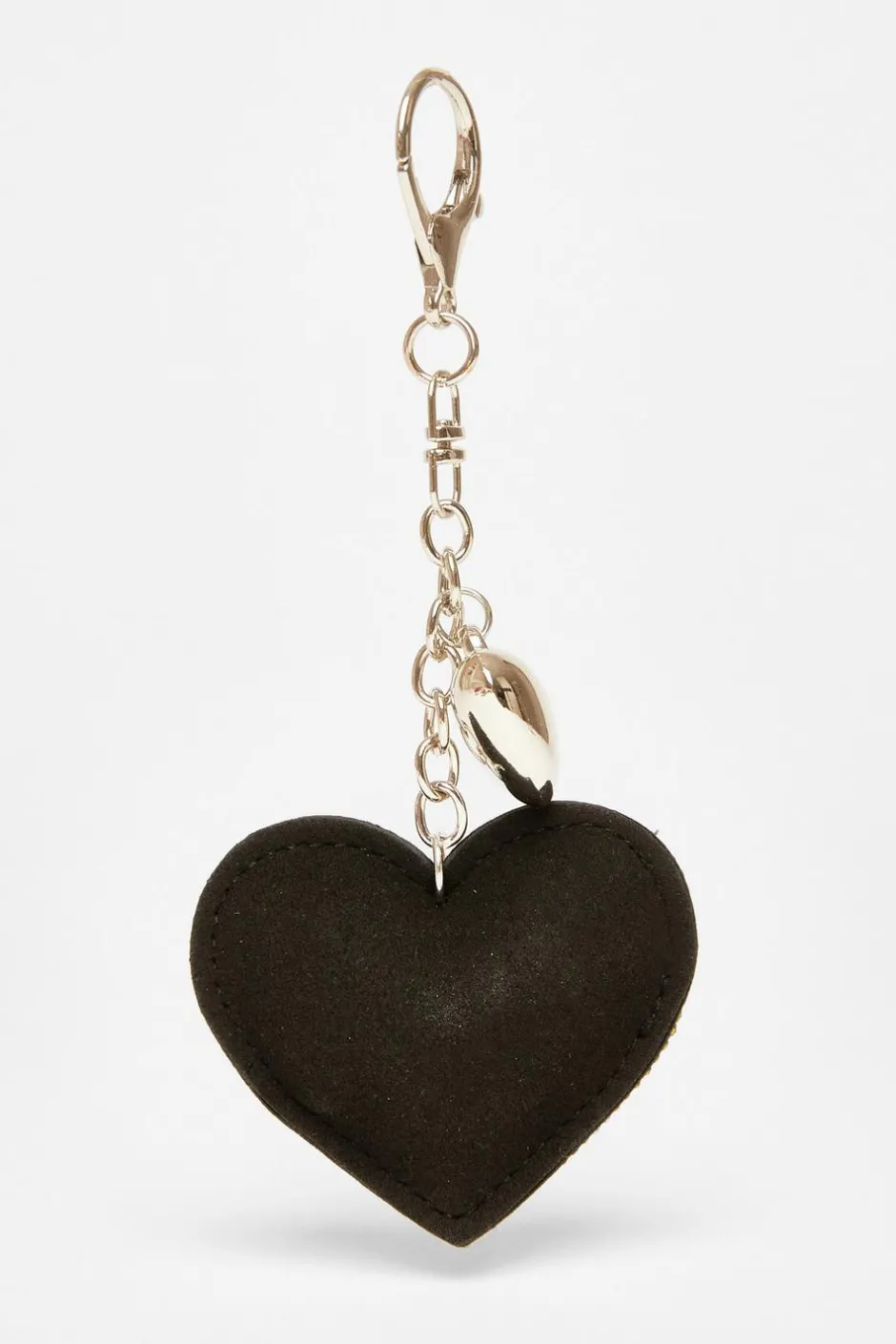 Quiz Diamante Heart Bag Charm Black Best