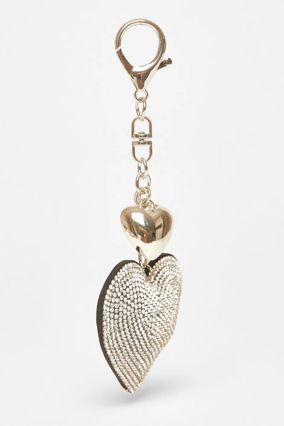 Quiz Diamante Heart Bag Charm Black Best