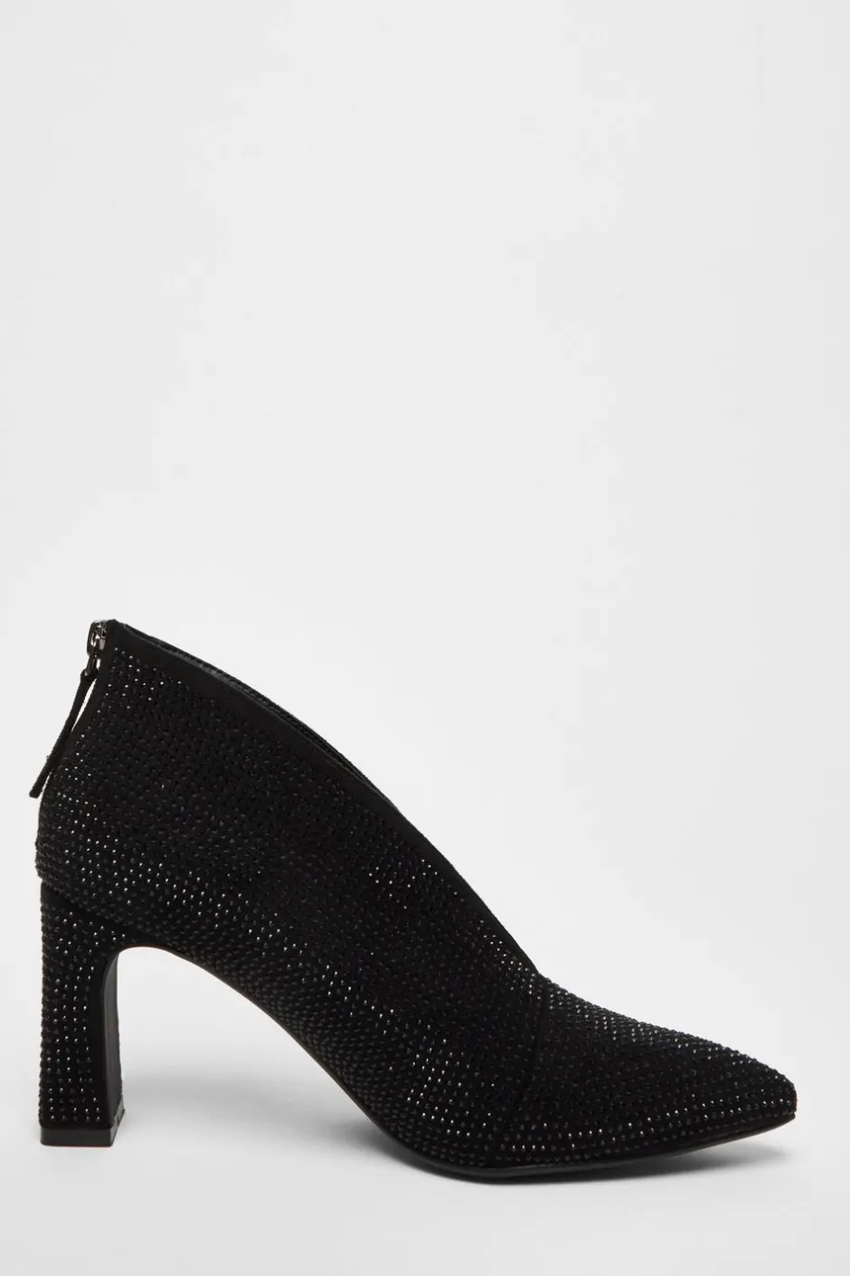 Quiz Black Diamante Heeled Shoe Boots Clearance