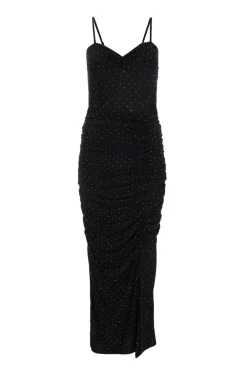Quiz Black Diamante Knot Front Maxi Dress Online
