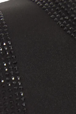 Quiz Diamante Trim Bodysuit Black