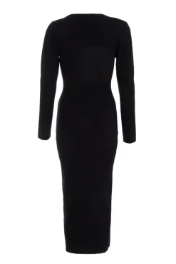 Quiz Black Diamante Trim Jumper Dress