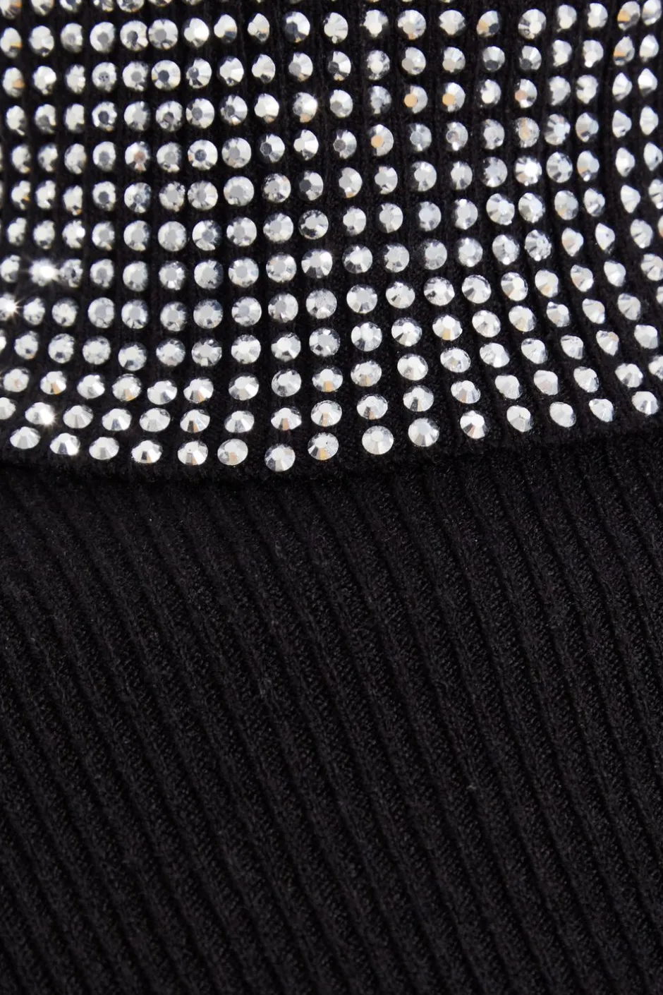 Quiz Diamante Turtle Neck Jumper Black Hot