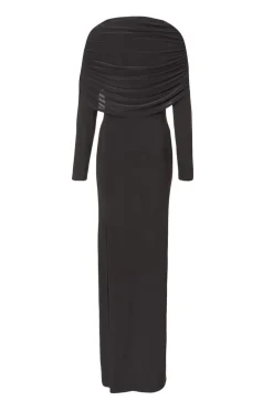 Quiz Draped Maxi Dress Black