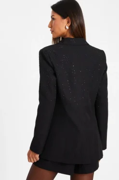 Quiz Black Embellished Blazer Sale