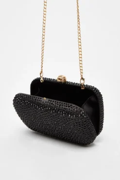Quiz Embellished Box Bag Black Sale
