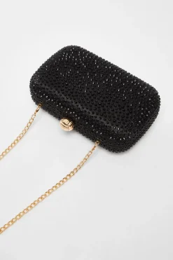 Quiz Embellished Box Bag Black Sale
