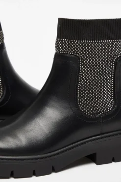 Quiz Black Embellished Chunky Ankle Boots Hot
