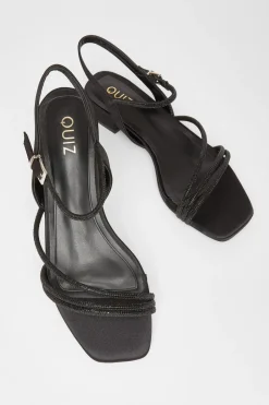 Quiz Embellished Strappy Sandals Black Best