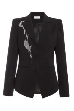 Quiz Black Embellished Tailored Blazer Clearance