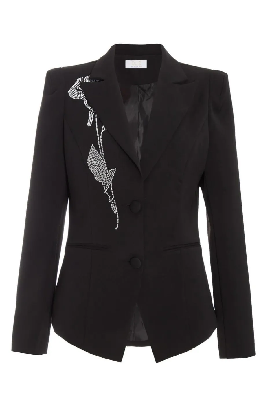 Quiz Black Embellished Tailored Blazer Clearance