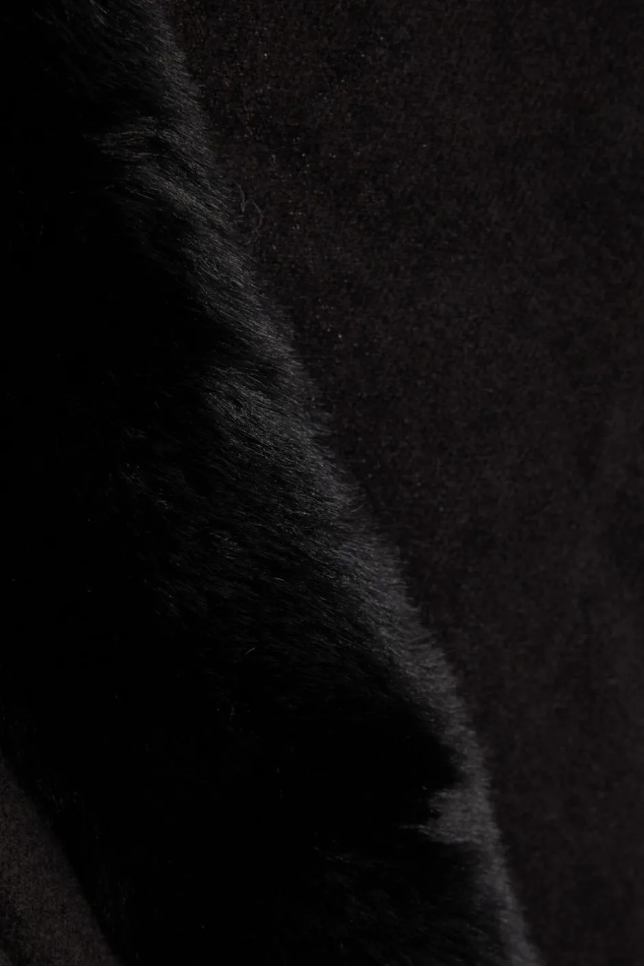 Quiz Faux Fur Trim Cape Black Online