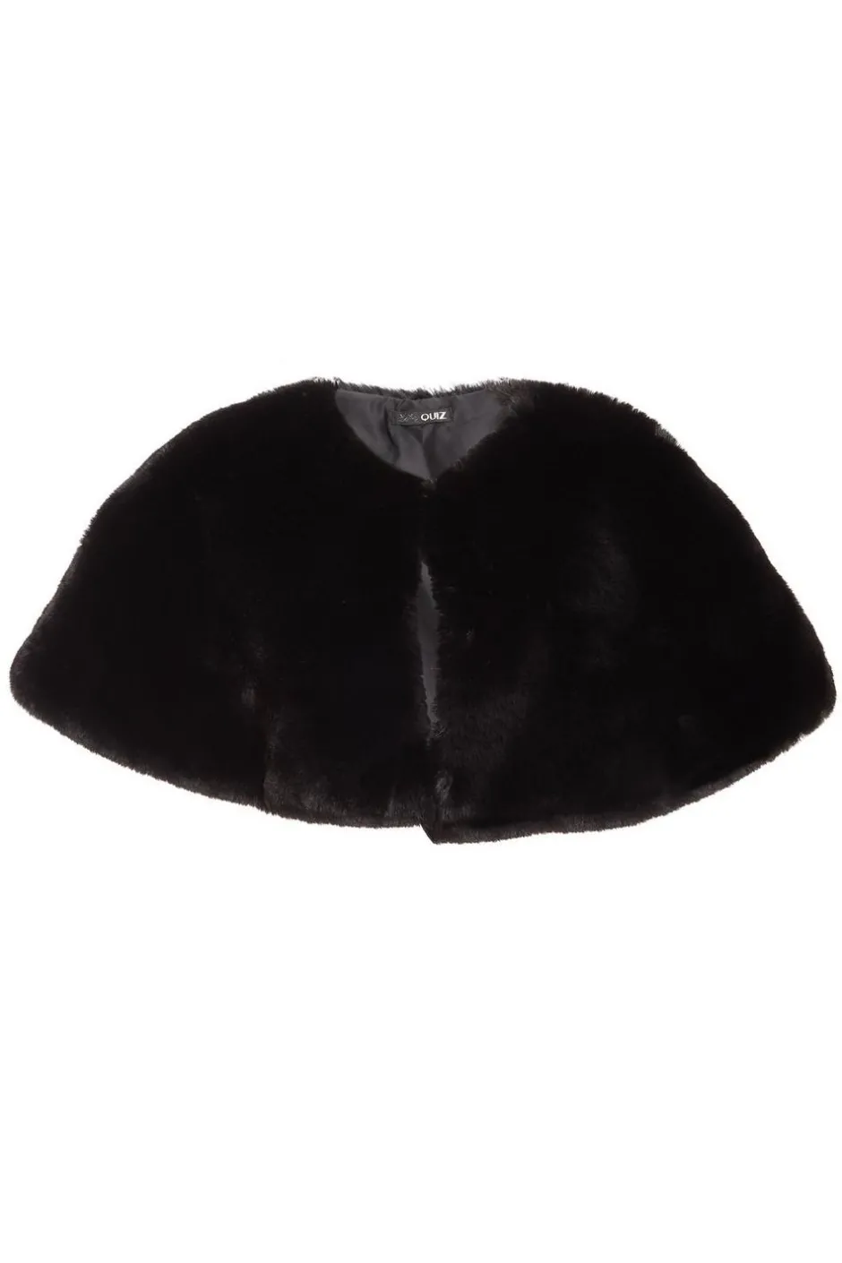Quiz Faux Fur Wrap Black Outlet