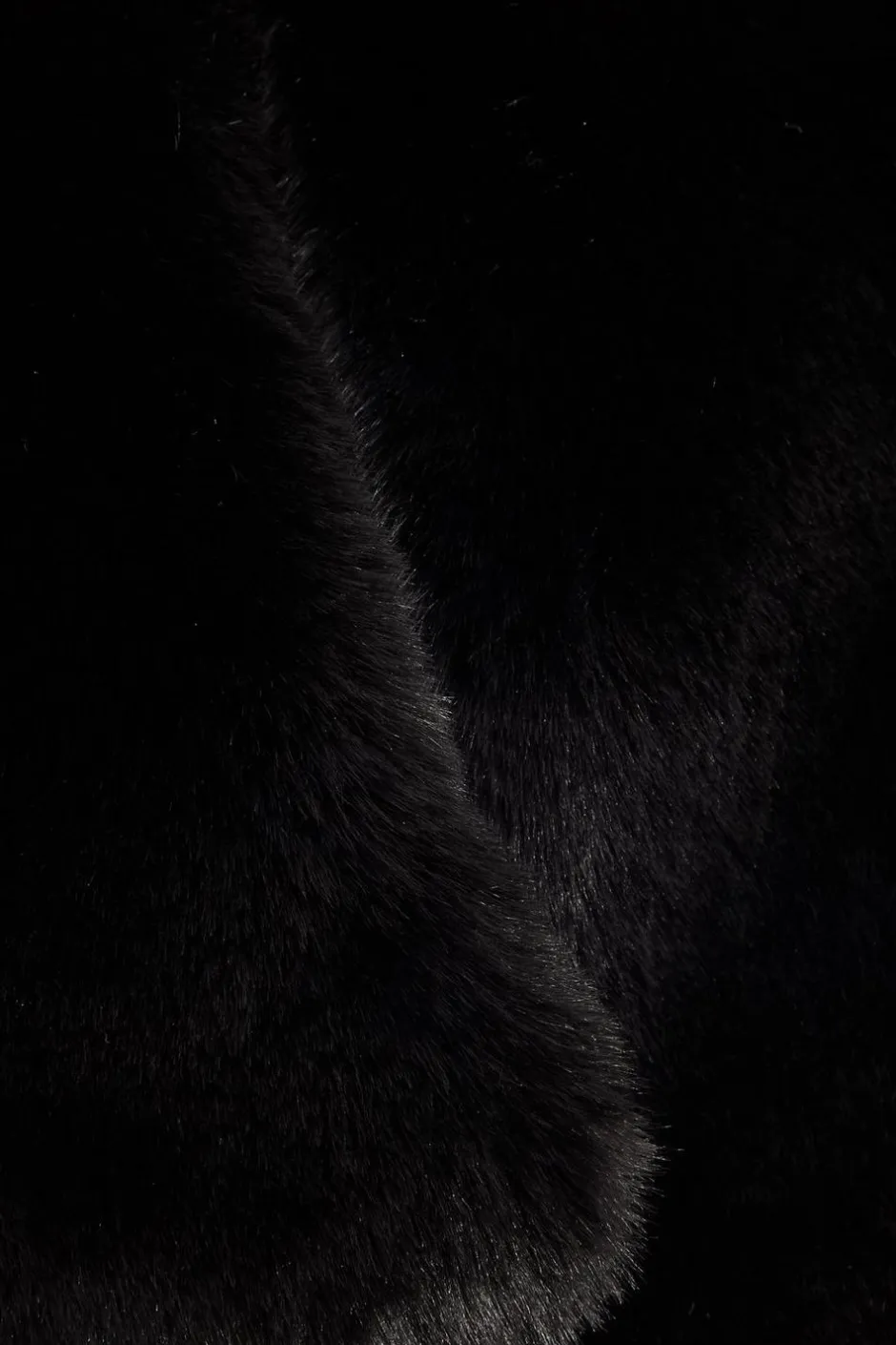 Quiz Faux Fur Wrap Black Outlet