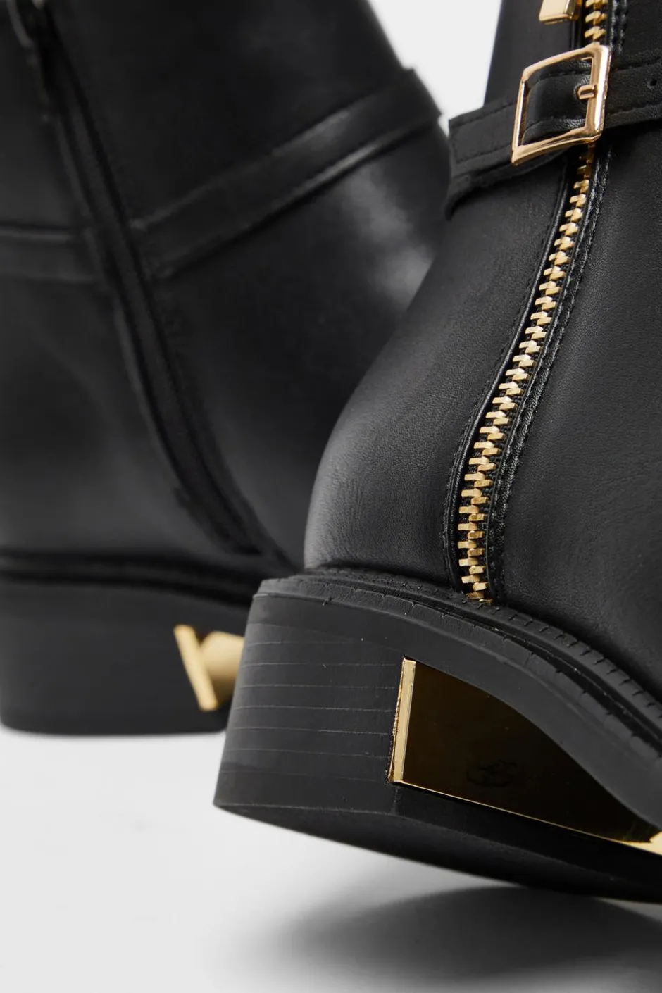 Quiz Black Faux Leather Ankle Boot Hot