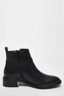 Quiz Black Faux Leather Ankle Boot Hot