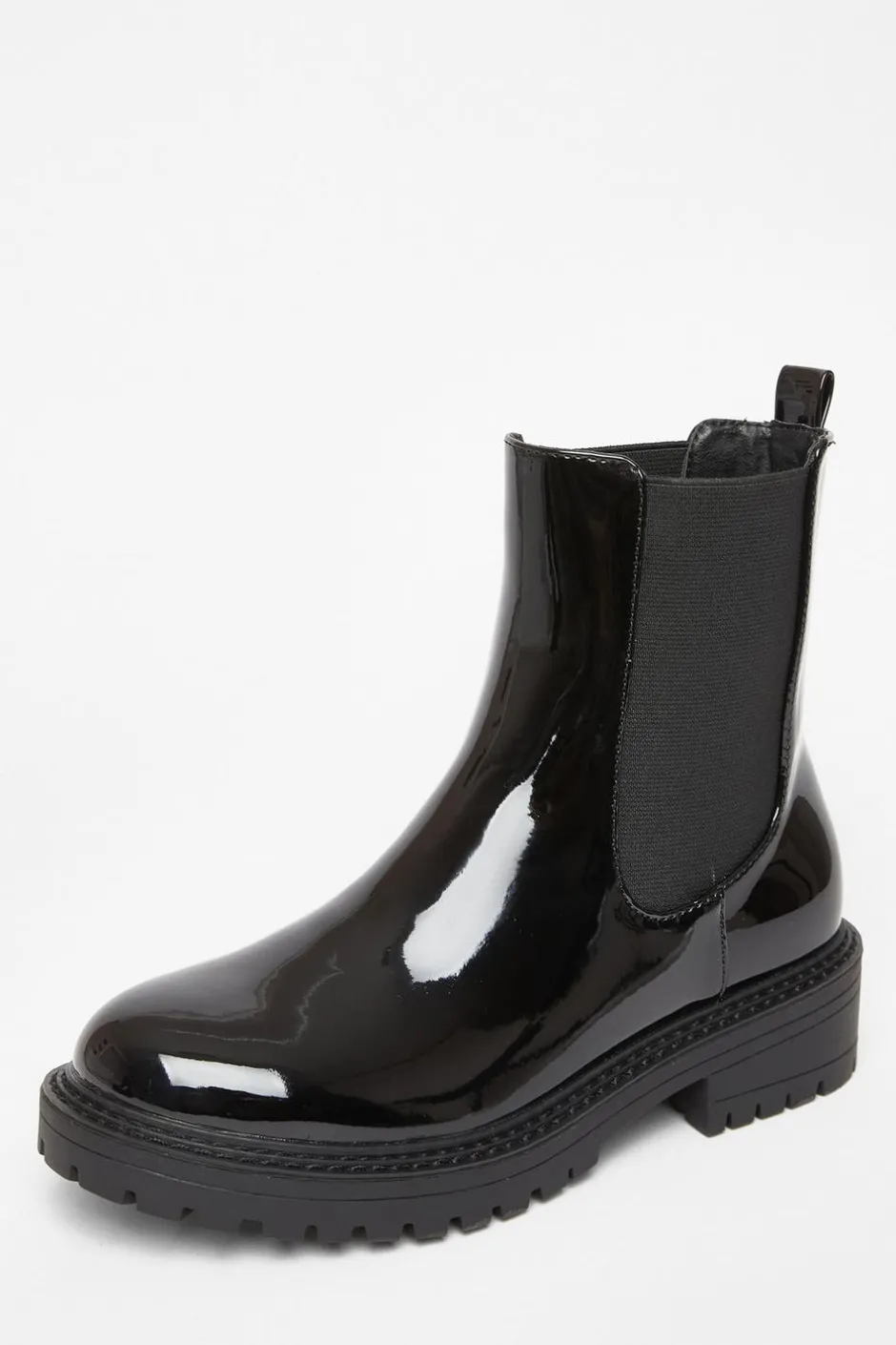 Quiz Black Faux Leather Chelsea Boots Clearance
