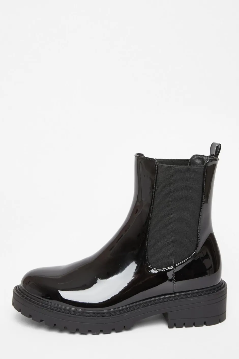 Quiz Black Faux Leather Chelsea Boots Clearance