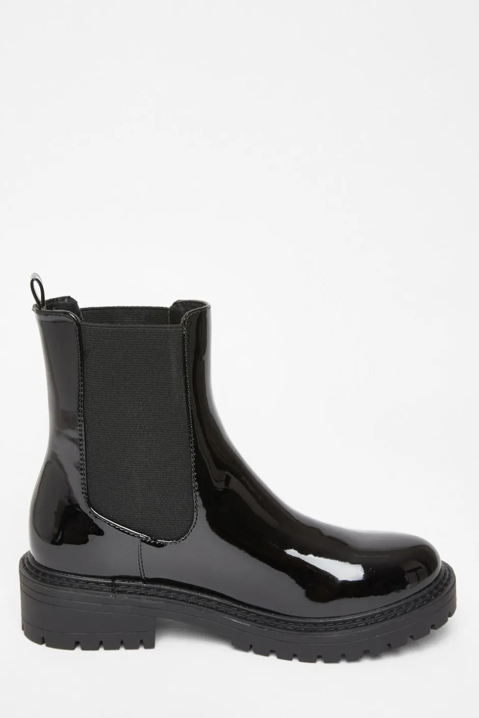Quiz Black Faux Leather Chelsea Boots Clearance