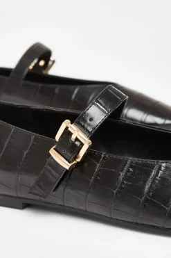 Quiz Black Faux Leather Croc Print Pumps Online