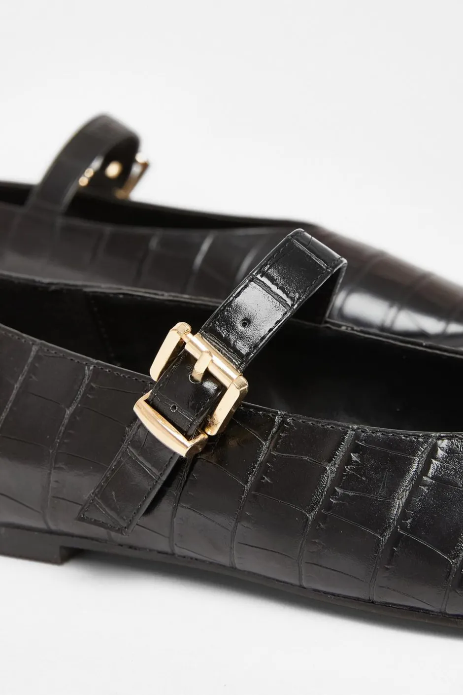 Quiz Black Faux Leather Croc Print Pumps Online